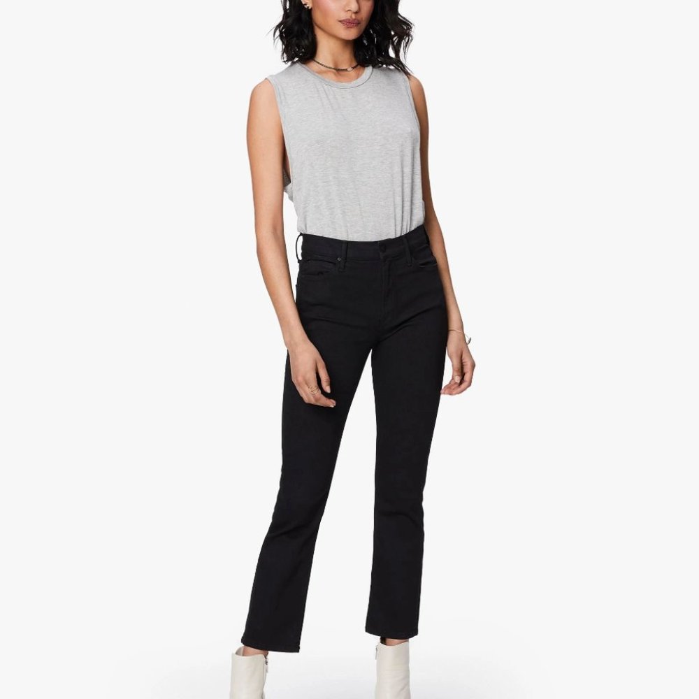 Mother The Mid Rise Dazzler Ankle Jeans in Not Guily Black